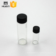 5ml 20ml custom design small glass tube bottle with black plastic cap